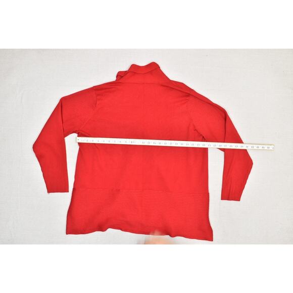 NEW Avenue Women's Plus Size 26/28 Red Long Sleeve Draped Cardigan New W/ Tags - Picture 4 of 8